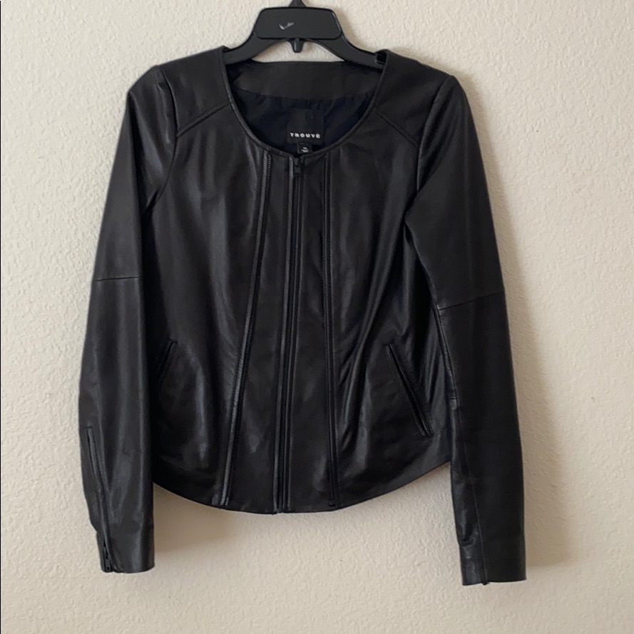 Trouv Black Genuine Leather Jacket